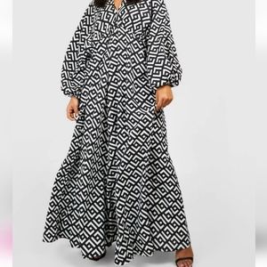 Geometric Print Maxi Dress